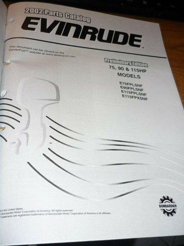 Catalogo ricambi evinrude 2002 - ricambi,