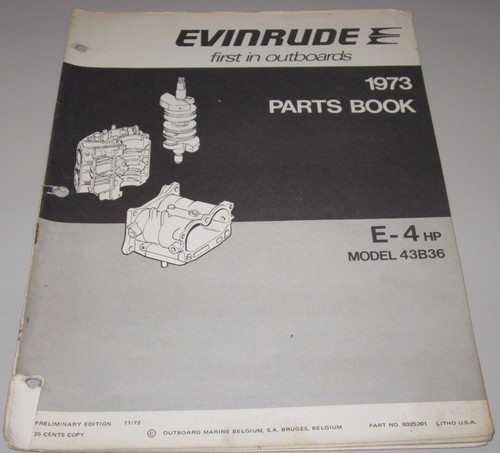 Parts book evinrude hp - book,